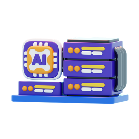 AI Render Farm  3D Icon
