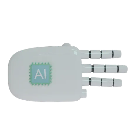 Gesto de três dedos com mão robô AI  3D Icon