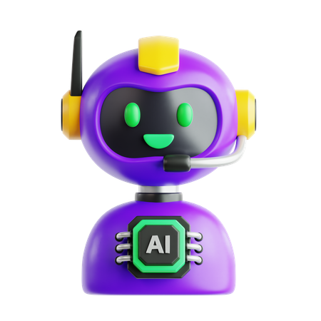 로봇 AI  3D Icon