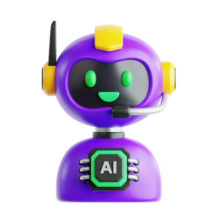 로봇 AI  3D Icon