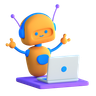 3d robot working emoji