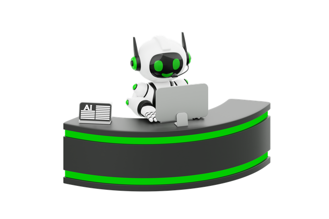 Ai Robot Answering Calls  3D Icon