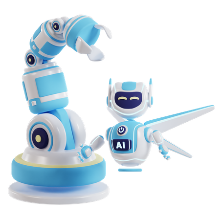 Ai Robot Arm  3D Illustration