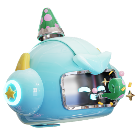Célébration du robot IA  3D Icon