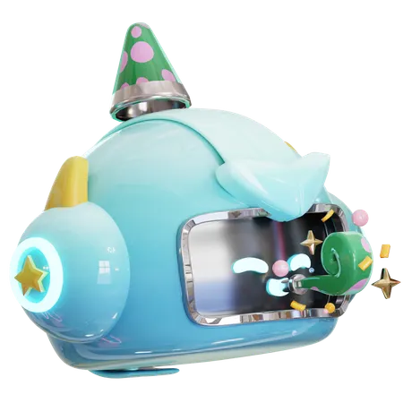Célébration du robot IA  3D Icon