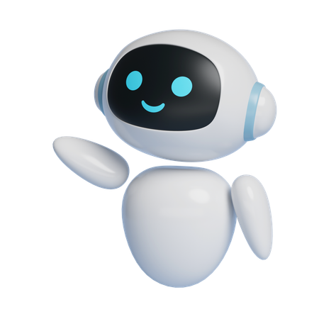 Ai Robot Character Guiding Pose With Smiling Face  3D Icon
