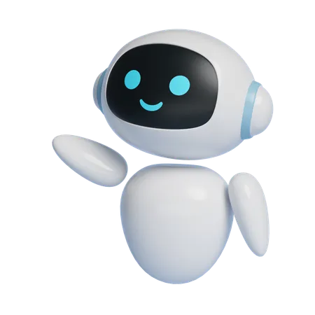 Ai Robot Character Guiding Pose With Smiling Face  3D Icon