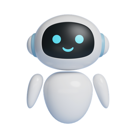 Ai Robot Character Standing At Attention With Smiling Face  3D Icon