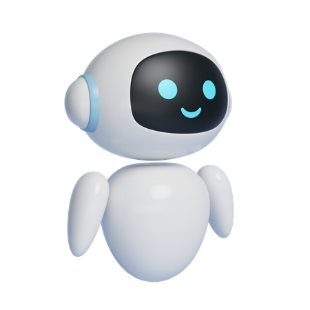 Ai Robot Character Standing At Attention With Smiling Face  3D Icon