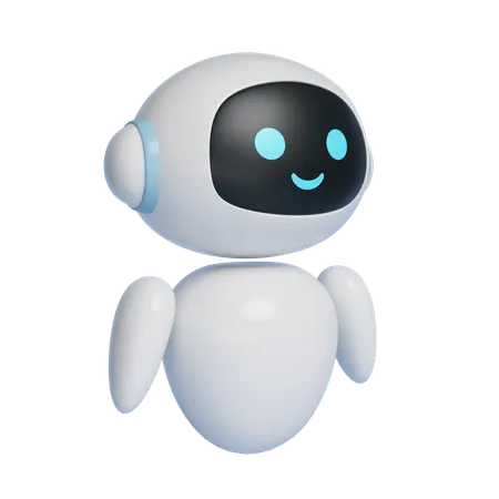 Ai Robot Character Standing At Attention With Smiling Face  3D Icon