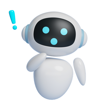 Ai Robot Character With Enlightened Expression  3D Icon