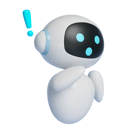 Ai Robot Character With Enlightened Expression  3D Icon