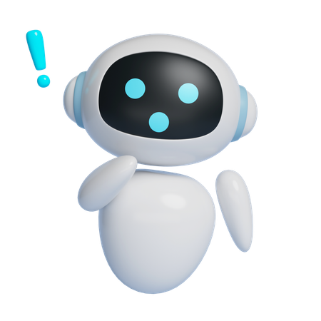 Ai Robot Character With Enlightened Expression  3D Icon