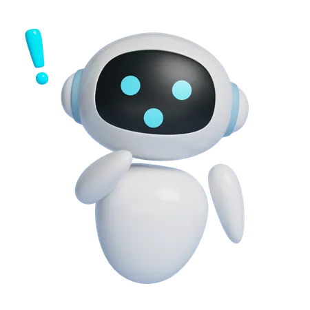 Ai Robot Character With Enlightened Expression  3D Icon