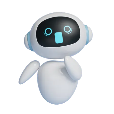 Ai Robot Character With Surprised Expression  3D Icon