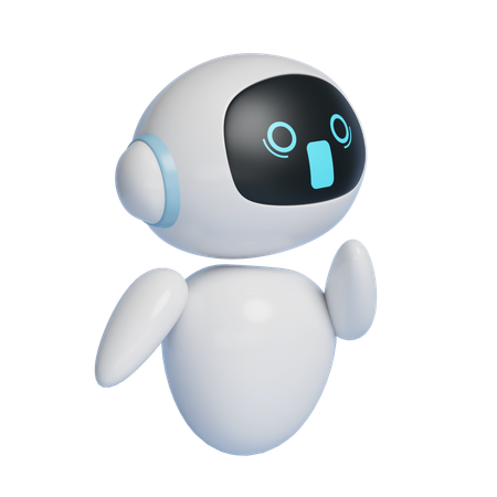 Ai Robot Character With Surprised Expression  3D Icon