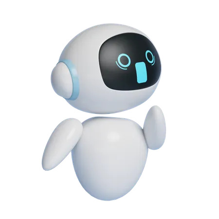 Ai Robot Character With Surprised Expression  3D Icon