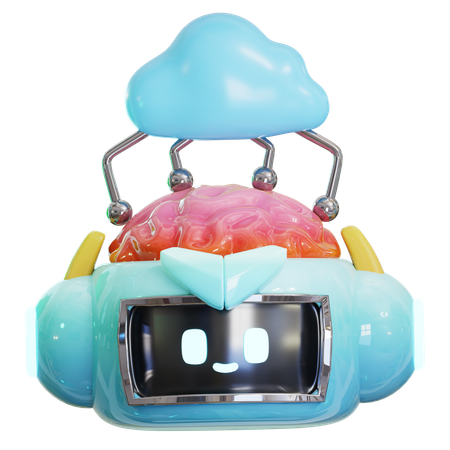 Ai Robot Cloud  3D Icon