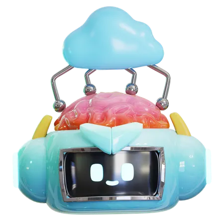 Ai Robot Cloud  3D Icon