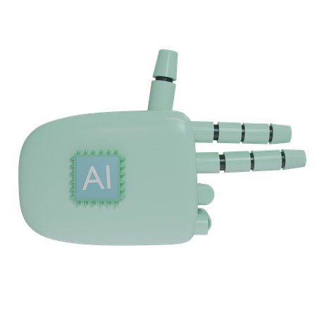 Robot AI disparando manualmente MintGreen  3D Icon