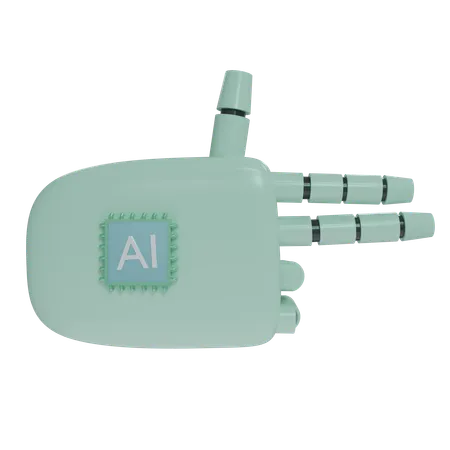 Robot AI disparando manualmente MintGreen  3D Icon