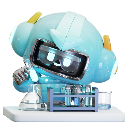 실험실에서의 ai 로봇 실험  3D Icon