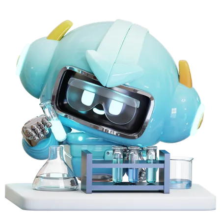실험실에서의 ai 로봇 실험  3D Icon