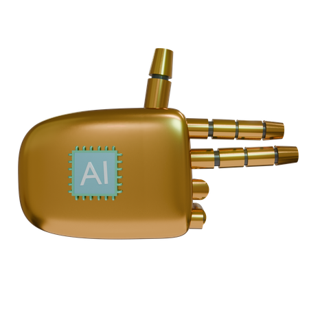 AI Robot Hand Firing Bronze  3D Icon
