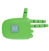 AI Robot Hand Firing Green