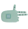 AI Robot Hand Firing MintGreen