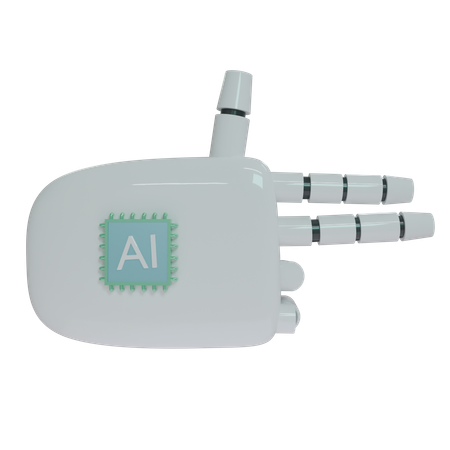 AI Robot Hand Gun Firing Gesture  3D Icon