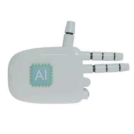 AI Robot Hand Gun Firing Gesture  3D Icon