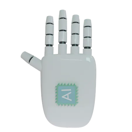 AI Robot Hand Hand Up Gesture 3D Icon