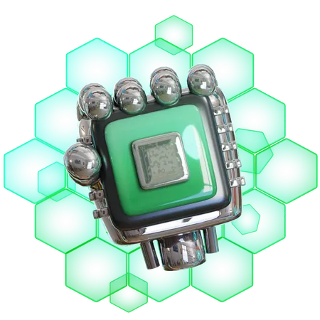 AIロボットハンドホールドチップ  3D Icon