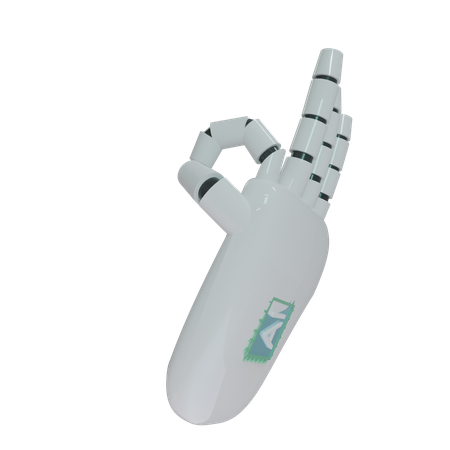 AI Robot Hand OK Gesture  3D Icon