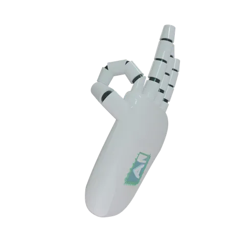 AI Robot Hand OK Gesture 3D Icon