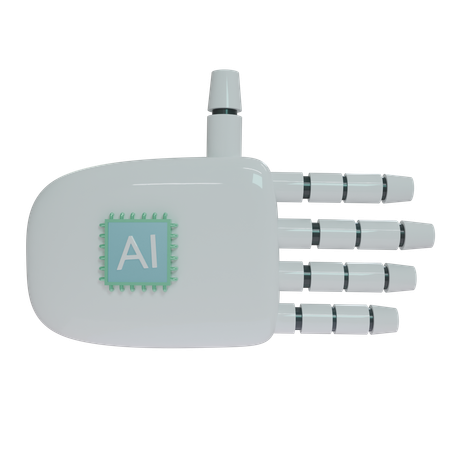 AI Robot Hand Out Gesture  3D Icon