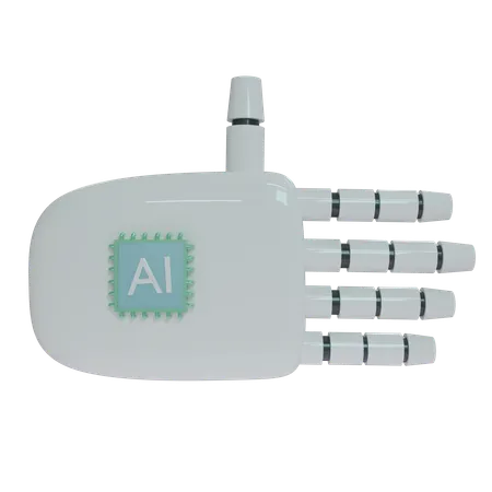 AI Robot Hand Out Gesture 3D Icon