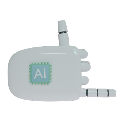 AI Robot Hand Rock On Gesture  3D Icon