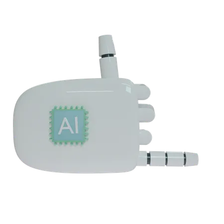 AI Robot Hand Rock On Gesture  3D Icon