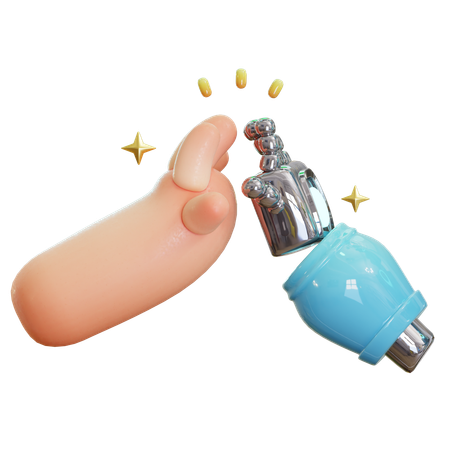 Ai Robot High Five With Human  3D Icon