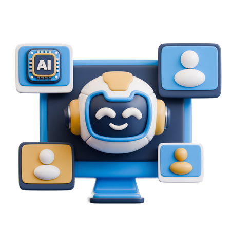 Ai Robot Interface  3D Icon