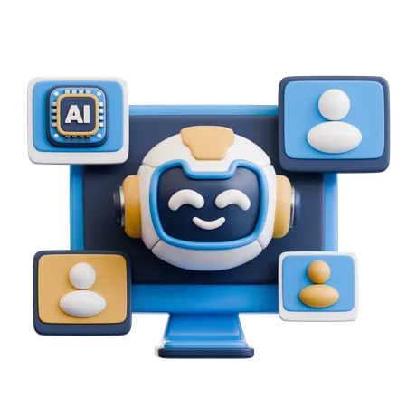 Ai Robot Interface  3D Icon