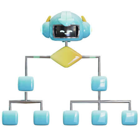Organigramme de décision du robot IA  3D Icon