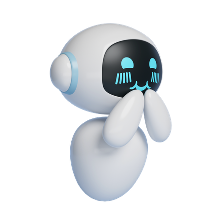 Personnage robot IA avec expression timide Graphismes 3D  3D Icon
