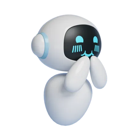 Personnage robot IA avec expression timide Graphismes 3D  3D Icon