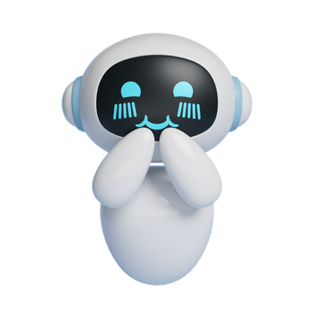 Personnage robot IA avec expression timide Graphismes 3D  3D Icon