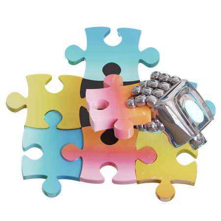 Ai Robot Problem Solving Puzzle  3D Icon
