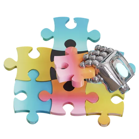 Ai Robot Problem Solving Puzzle  3D Icon