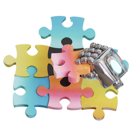 Ai Robot Problem Solving Puzzle  3D Icon